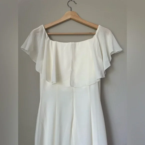 NWT Reformation Charee Dress Eggshell Ivory Off Shoulder Bridal | US 2 UK 6 - Picture 9 of 14